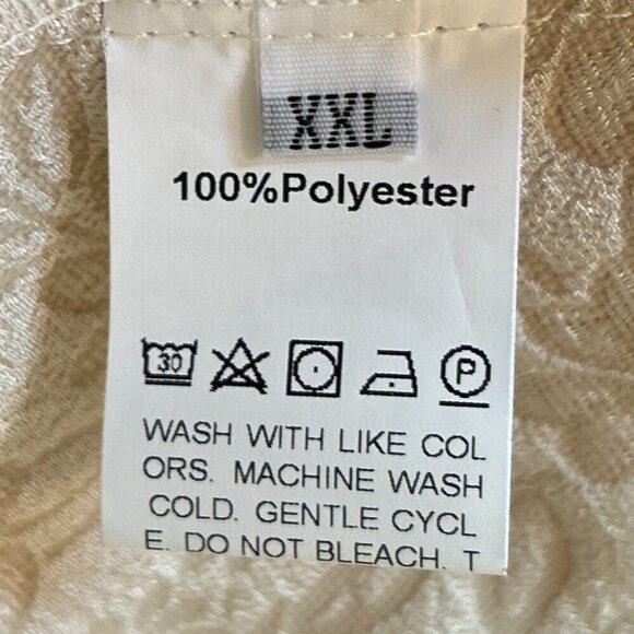 Cream Brocade SZ XXL Lace Print Peplum Top/Jacket Dressy Formal Vintage Inspired - Picture 8 of 9